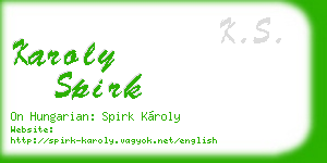 karoly spirk business card